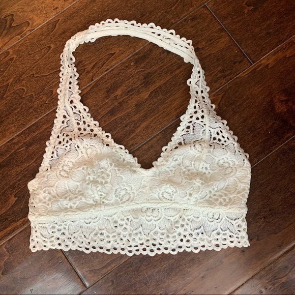 aerie Other - Aerie White Lace Halter Bra Medium F122
